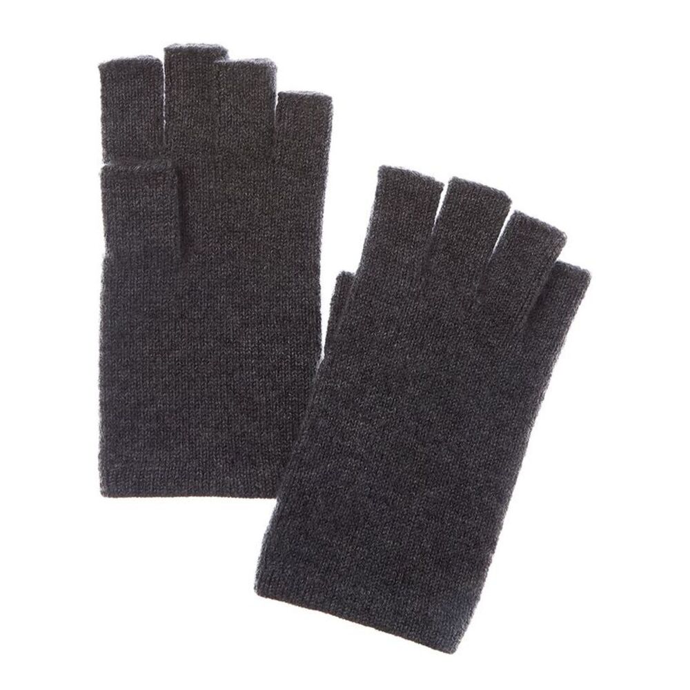 Sofiacashmere Fingerless Cashmere Gloves, Grey